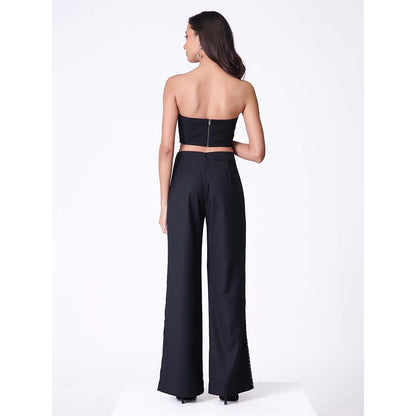 S&N by Shantnu Nikhil Black Baroque Printed Corset Top