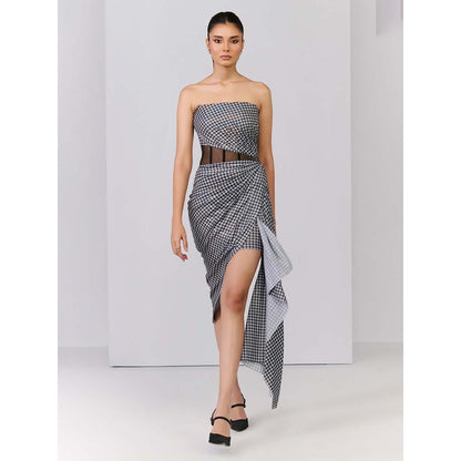 S&N by Shantnu Nikhil Women Black Jersey Printed Dress