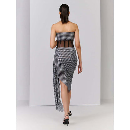 S&N by Shantnu Nikhil Women Black Jersey Printed Dress