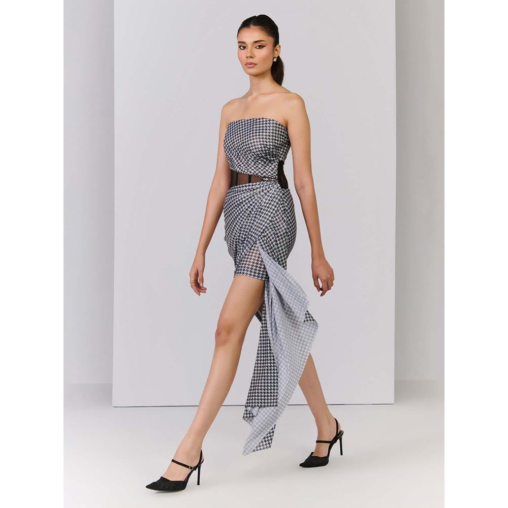 S&N by Shantnu Nikhil Women Black Jersey Printed Dress