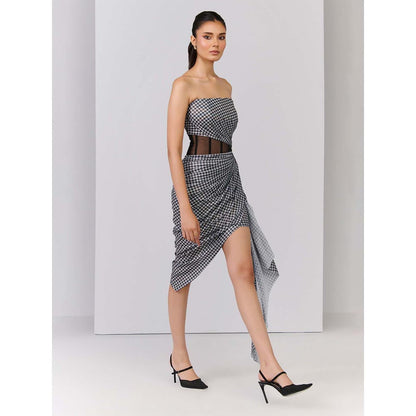 S&N by Shantnu Nikhil Women Black Jersey Printed Dress