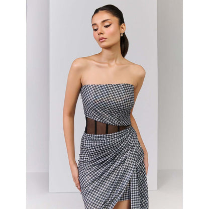 S&N by Shantnu Nikhil Women Black Jersey Printed Dress