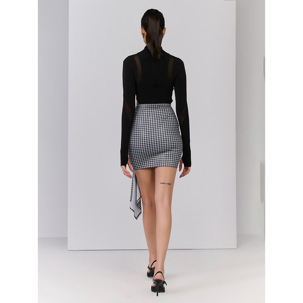 S&N by Shantnu Nikhil Check Printed Drape Skirt