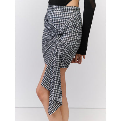 S&N by Shantnu Nikhil Check Printed Drape Skirt