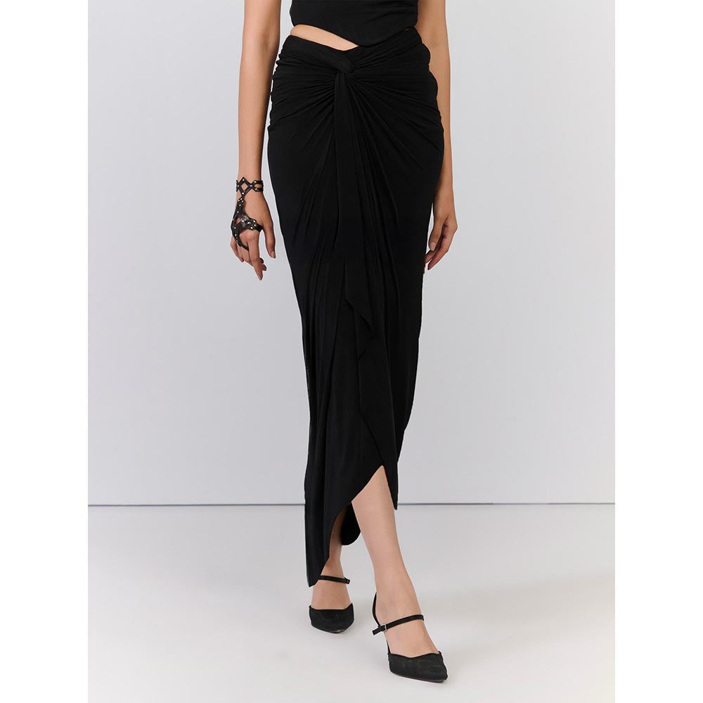 S&N by Shantnu Nikhil Black Asymmetrical Skirt