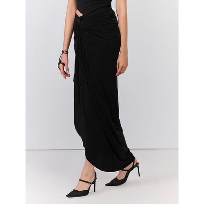 S&N by Shantnu Nikhil Black Asymmetrical Skirt