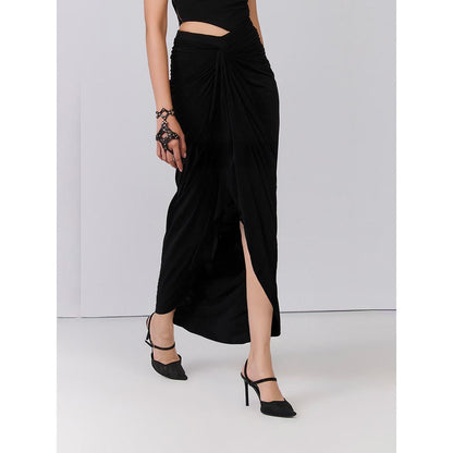 S&N by Shantnu Nikhil Black Asymmetrical Skirt