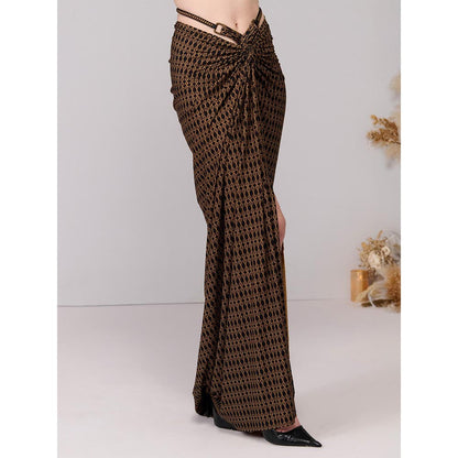 S&N by Shantnu Nikhil Adamas Printed Twisted Draped Skirt