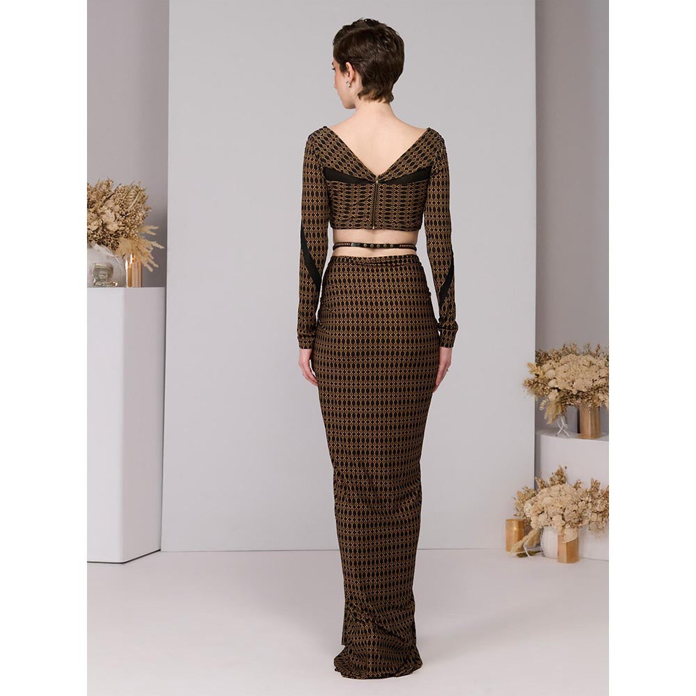 S&N by Shantnu Nikhil Adamas Printed Twisted Draped Skirt