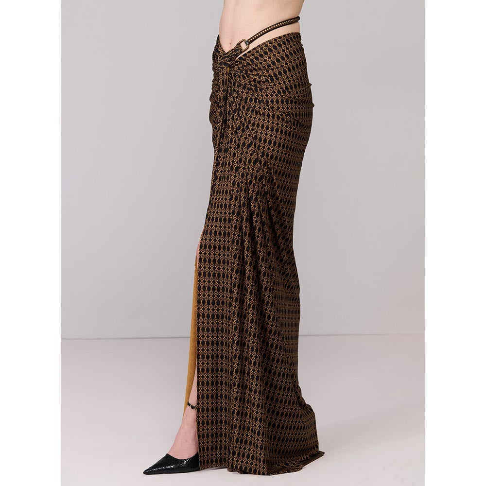 S&N by Shantnu Nikhil Adamas Printed Twisted Draped Skirt