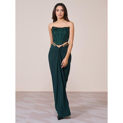 S&N by Shantnu Nikhil Emerald Applique Skirt
