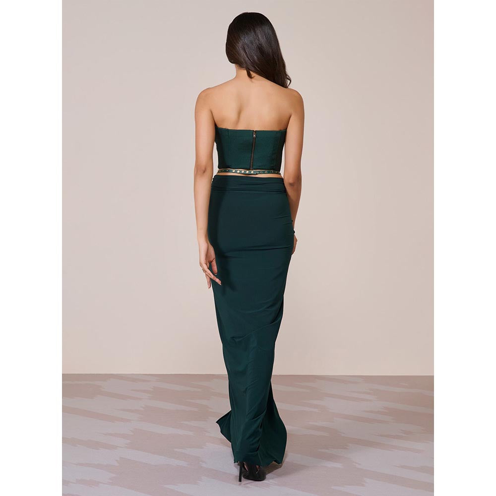 S&N by Shantnu Nikhil Emerald Applique Skirt