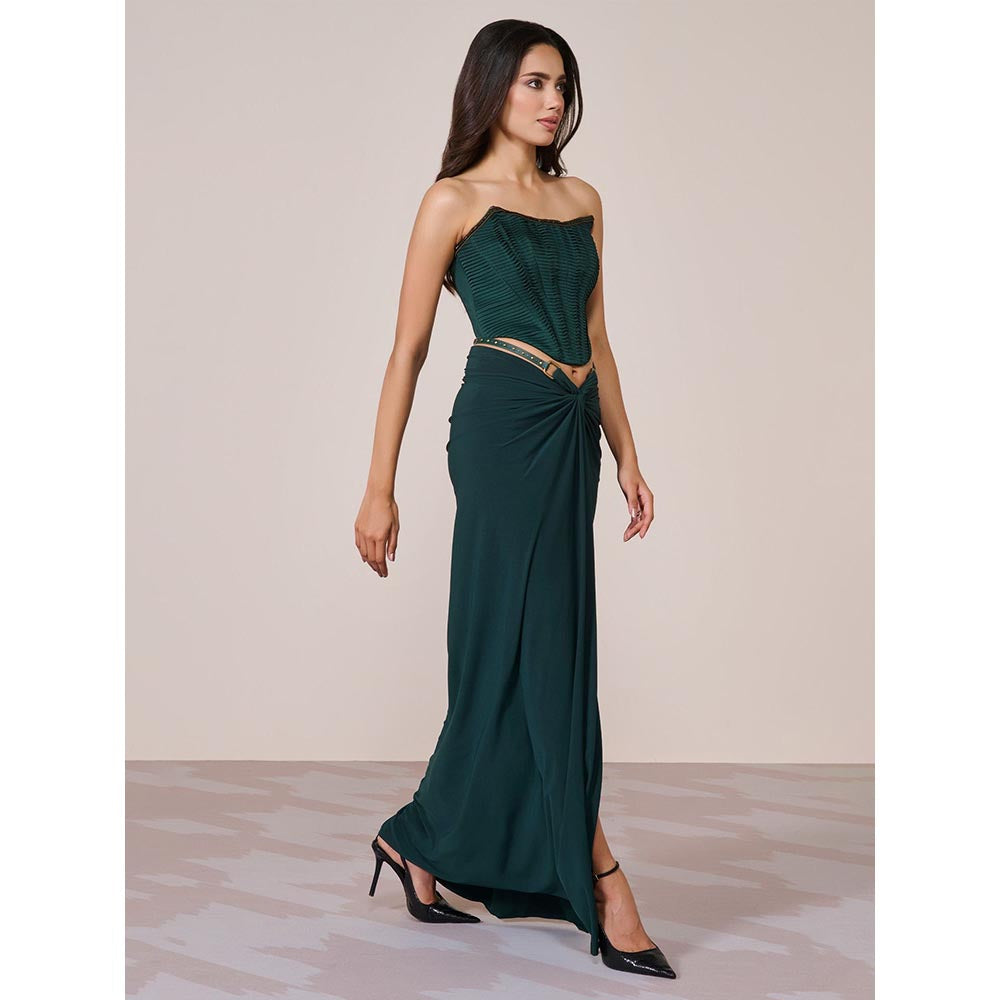 S&N by Shantnu Nikhil Emerald Applique Skirt