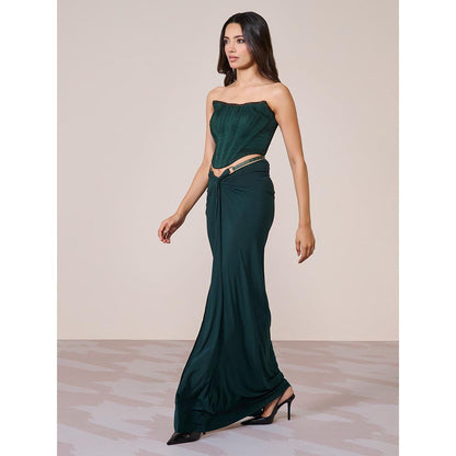 S&N by Shantnu Nikhil Emerald Applique Skirt