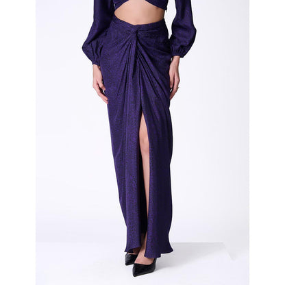 S&N by Shantnu Nikhil Purple Leopard Print Skirt