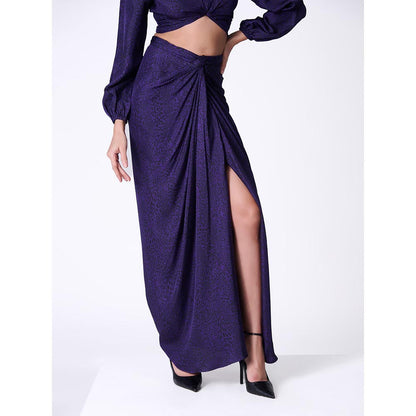 S&N by Shantnu Nikhil Purple Leopard Print Skirt