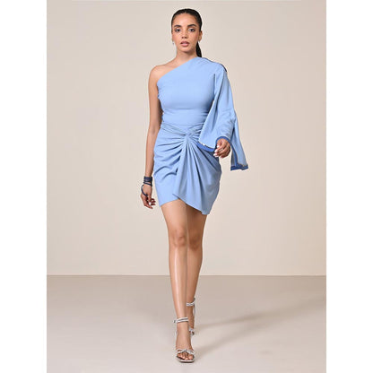 S&N by Shantnu Nikhil Denim Blue Asymmetric Skirt