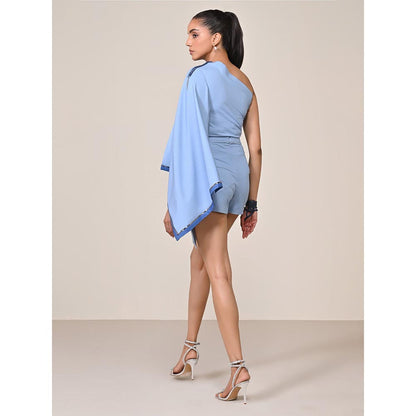 S&N by Shantnu Nikhil Denim Blue Asymmetric Skirt