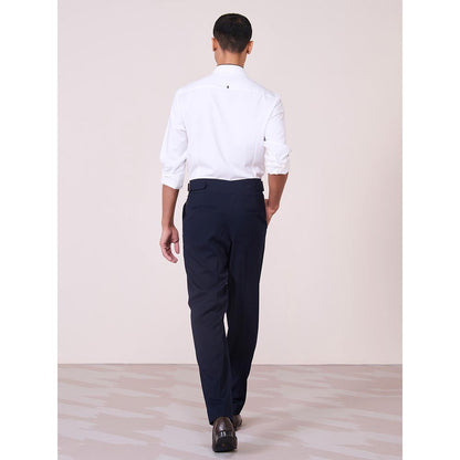 S&N by Shantnu Nikhil Mens Off White Rayon Blend Plain Slim Fit Shirt