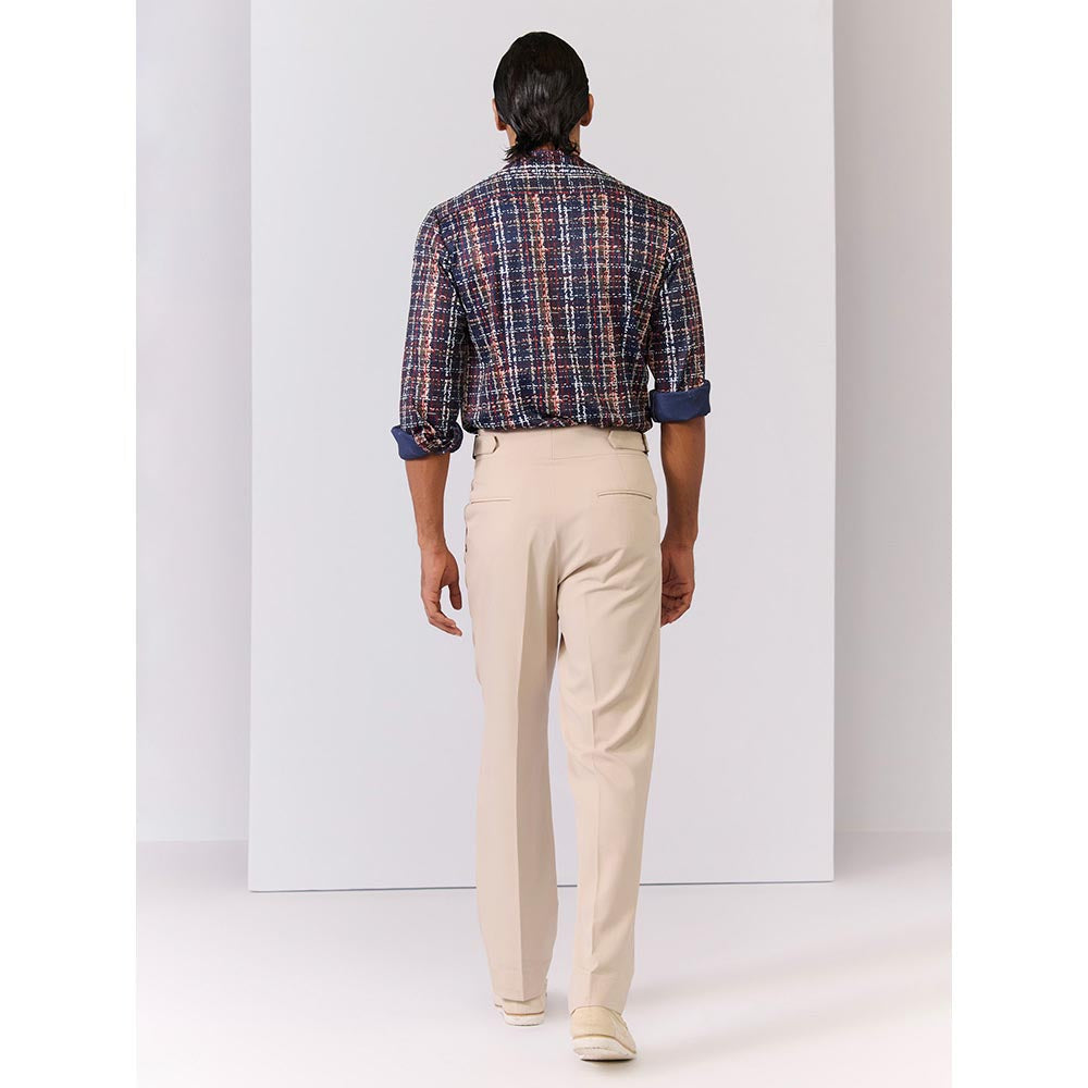 S&N by Shantnu Nikhil Men's Multi-Color Rayon Blend Stripes Slim Fit Shirt