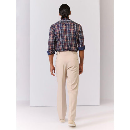 S&N by Shantnu Nikhil Men's Multi-Color Rayon Blend Stripes Slim Fit Shirt