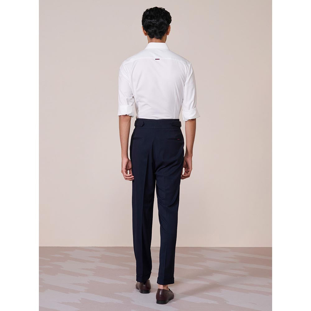 S&N by Shantnu Nikhil Mens' White Rayon Blend Plain Slim Fit Shirt