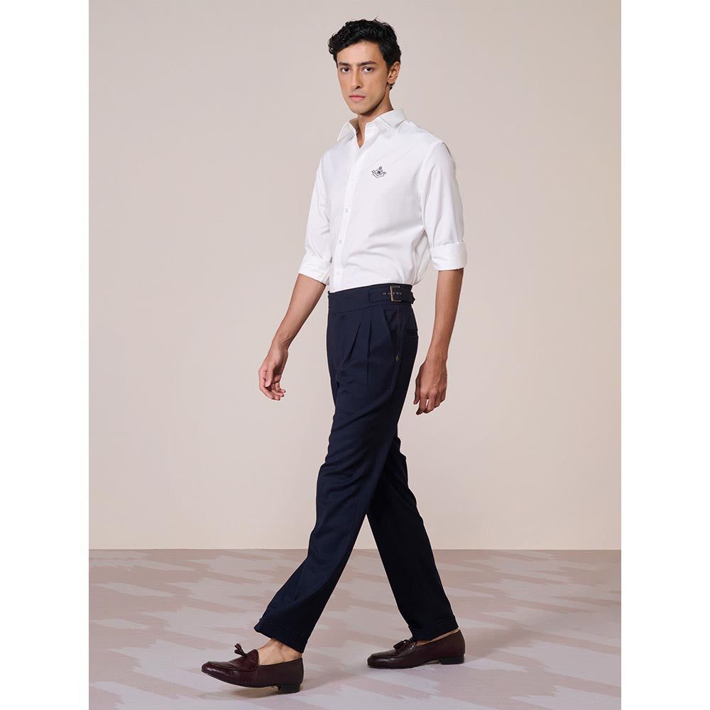 S&N by Shantnu Nikhil Mens' White Rayon Blend Plain Slim Fit Shirt