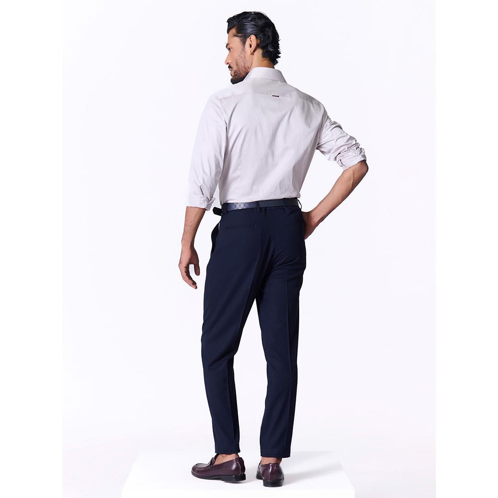 S&N by Shantnu Nikhil Mens Grey Rayon Blend Plain Slim Fit Shirt