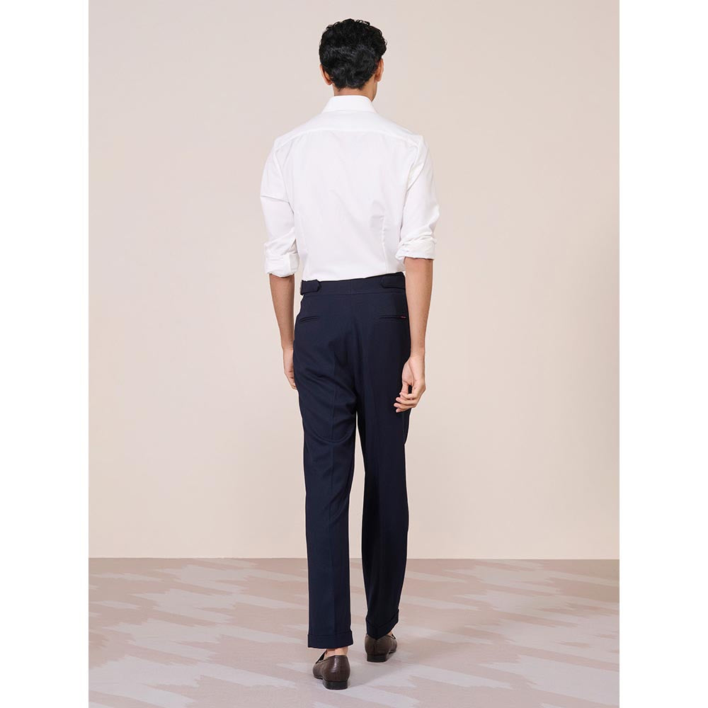 S&N by Shantnu Nikhil Men's White Rayon Blend Plain Slim Fit Shirt