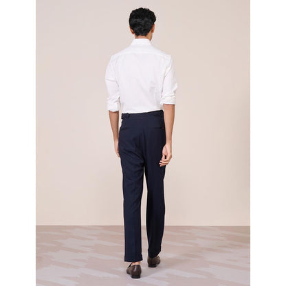 S&N by Shantnu Nikhil Men's White Rayon Blend Plain Slim Fit Shirt