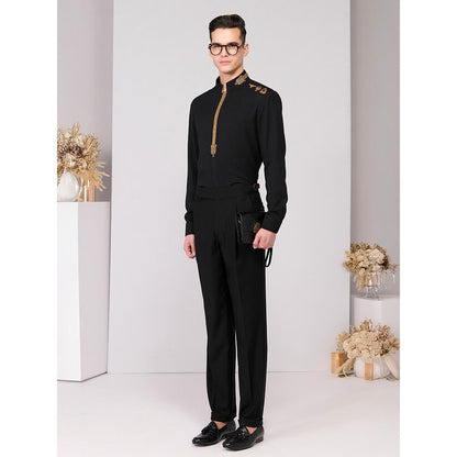 S&N by Shantnu Nikhil Black Insignia Shirt