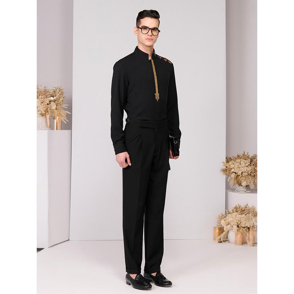 S&N by Shantnu Nikhil Black Insignia Shirt
