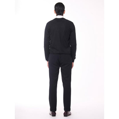 S&N by Shantnu Nikhil Striped Printed Merino Multicolour Sweater