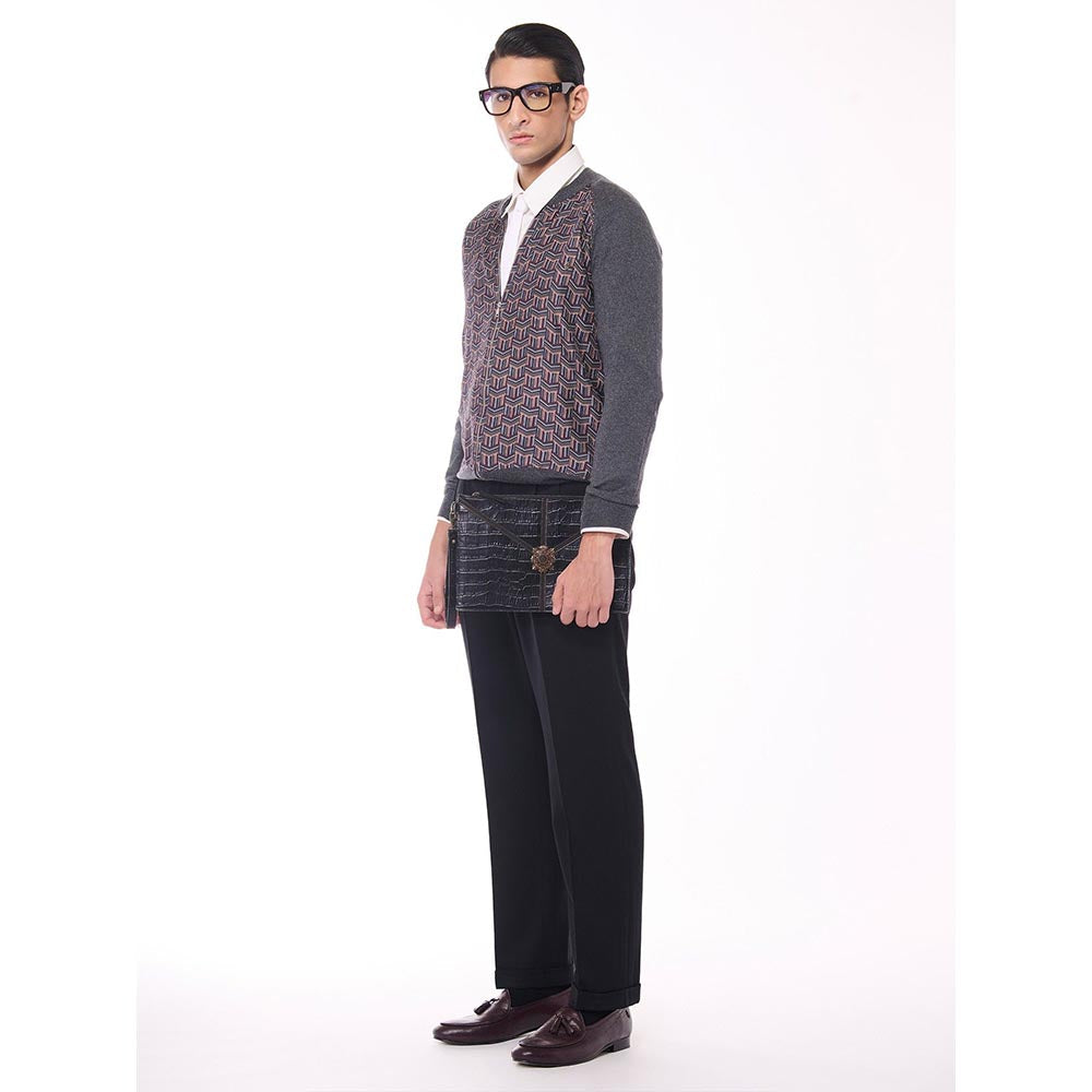 S&N by Shantnu Nikhil Printed Merino Multicolour Sweater