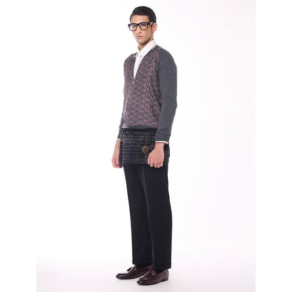S&N by Shantnu Nikhil Printed Merino Multicolour Sweater