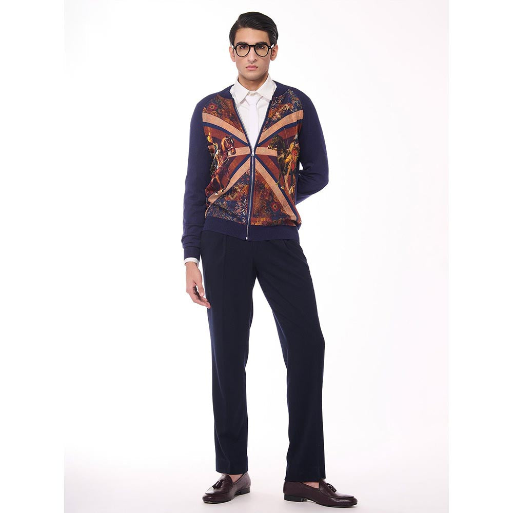 S&N by Shantnu Nikhil Flag Printed Merino Multicolour Sweater