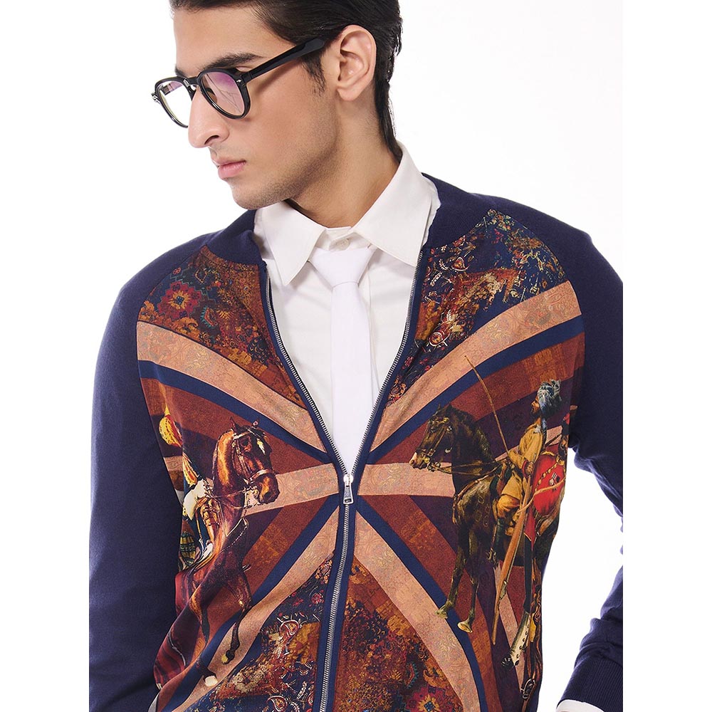 S&N by Shantnu Nikhil Flag Printed Merino Multicolour Sweater