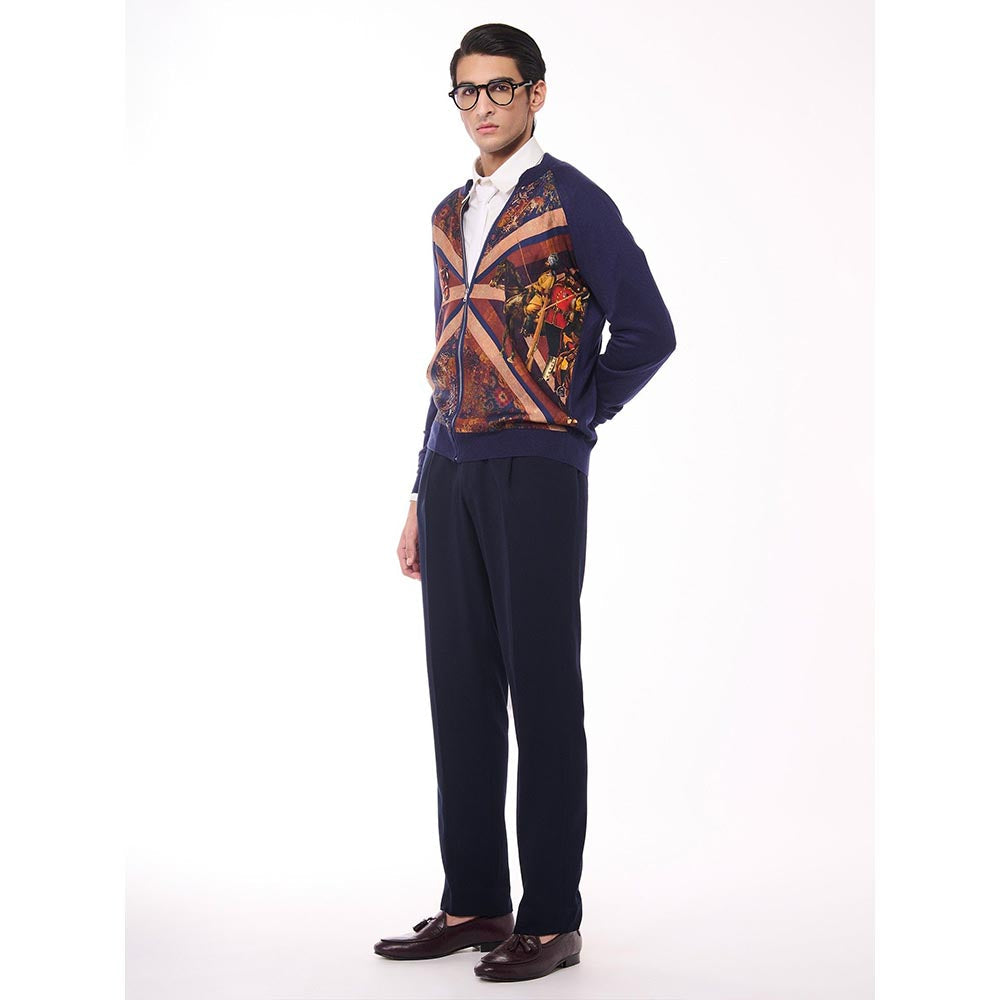 S&N by Shantnu Nikhil Flag Printed Merino Multicolour Sweater