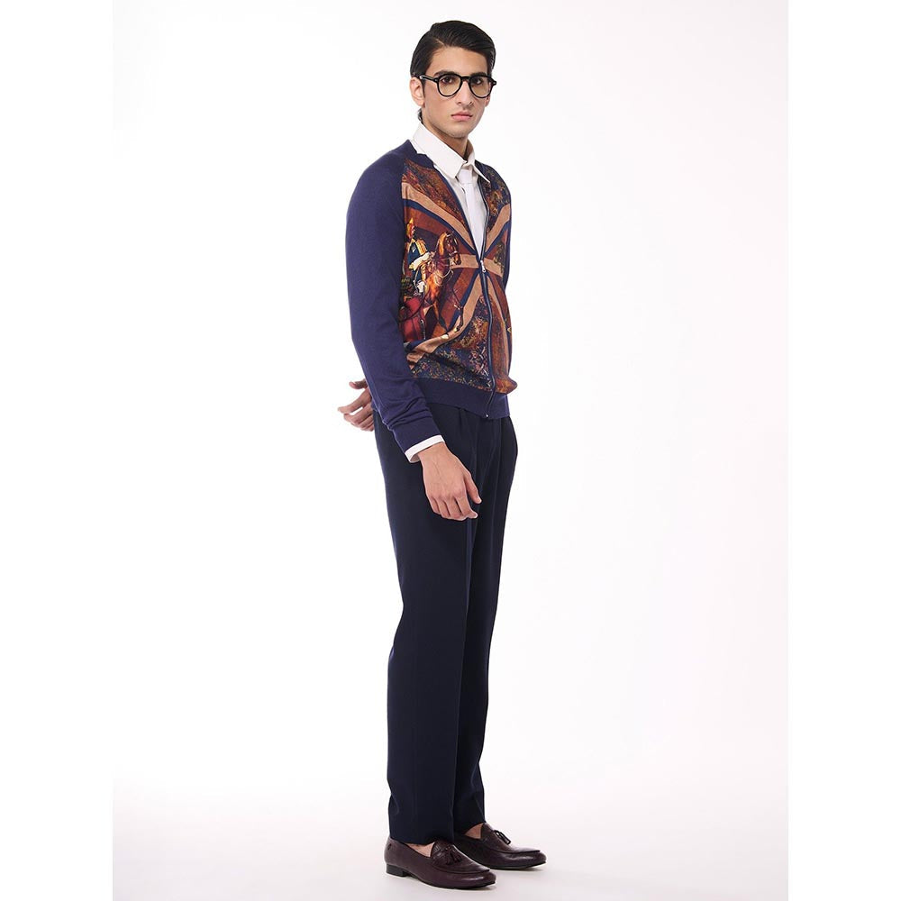 S&N by Shantnu Nikhil Flag Printed Merino Multicolour Sweater