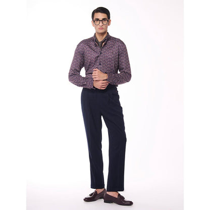 S&N by Shantnu Nikhil Men Multi-Color Jersey Geometric Shirt
