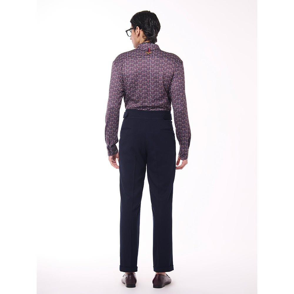 S&N by Shantnu Nikhil Men Multi-Color Jersey Geometric Shirt