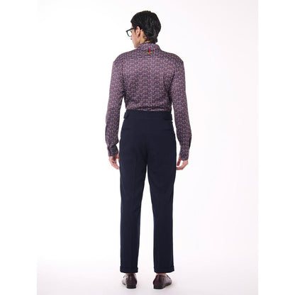 S&N by Shantnu Nikhil Men Multi-Color Jersey Geometric Shirt