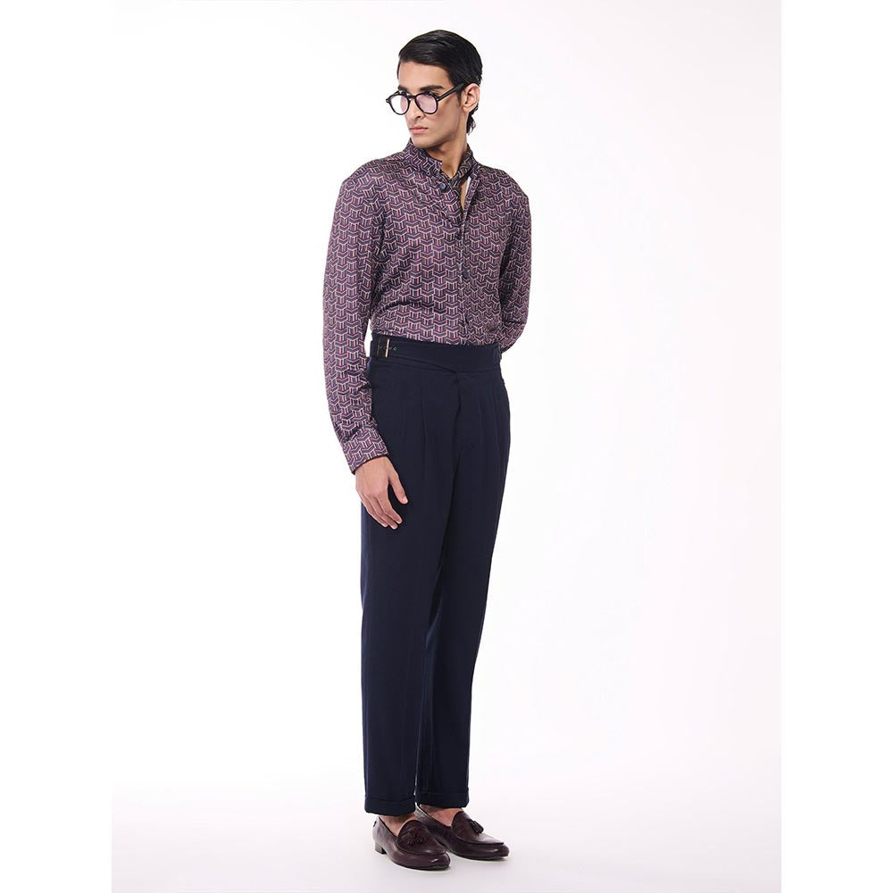 S&N by Shantnu Nikhil Men Multi-Color Jersey Geometric Shirt
