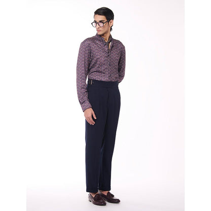 S&N by Shantnu Nikhil Men Multi-Color Jersey Geometric Shirt