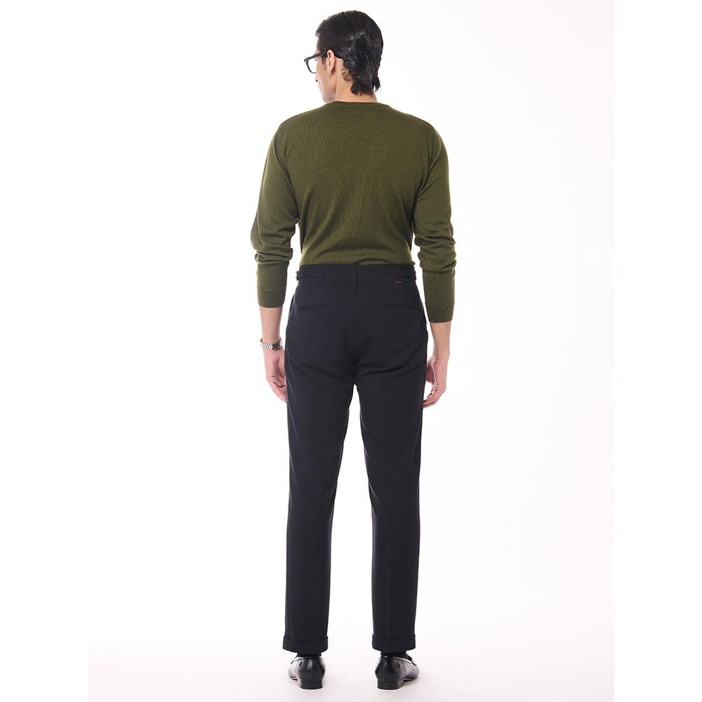 S&N by Shantnu Nikhil Merino Wool Crested Green Sweater