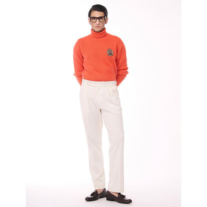 S&N by Shantnu Nikhil Cashmere High Neck Orange Sweater