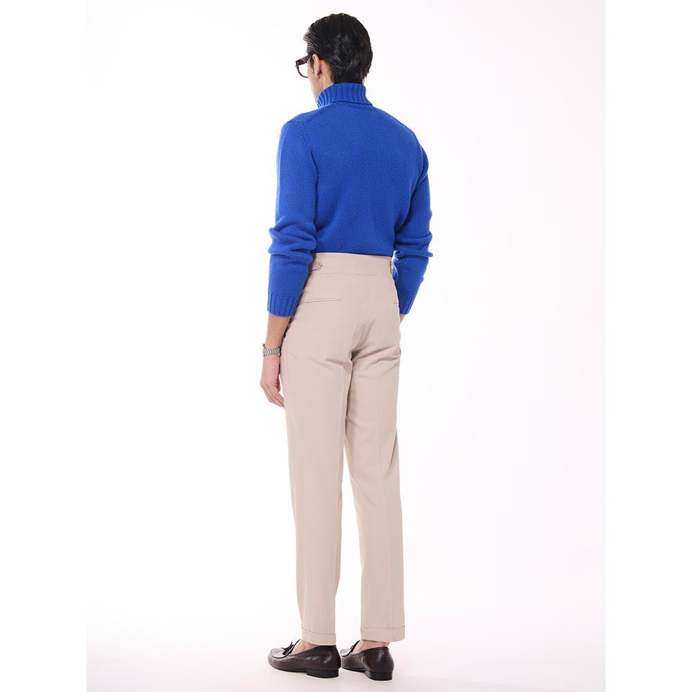 S&N by Shantnu Nikhil Cashmere High Neck Blue Sweater