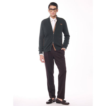 S&N by Shantnu Nikhil Crested Cashmere Green Sweater
