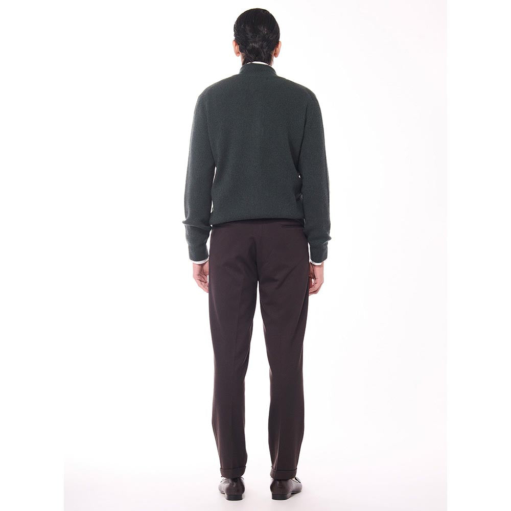 S&N by Shantnu Nikhil Crested Cashmere Green Sweater