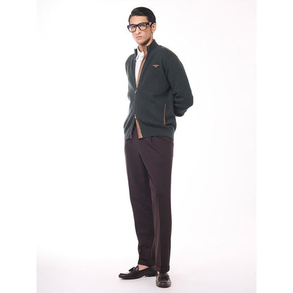 S&N by Shantnu Nikhil Crested Cashmere Green Sweater